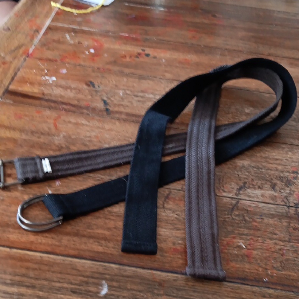 Boys Black and Brown Cloth Belts